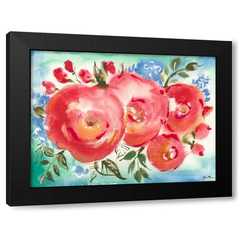 Bed of Roses I Black Modern Wood Framed Art Print by Minasian, Julia