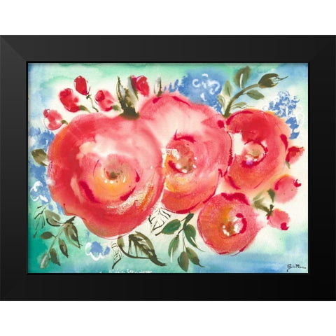 Bed of Roses I Black Modern Wood Framed Art Print by Minasian, Julia