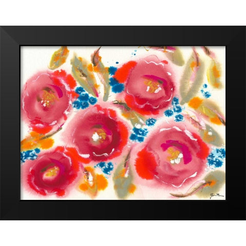 Bed of Roses III Black Modern Wood Framed Art Print by Minasian, Julia