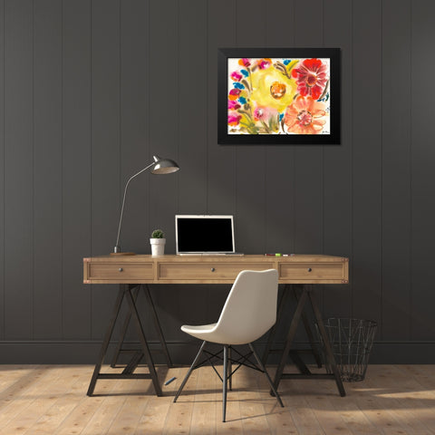 Bed of Roses IV Black Modern Wood Framed Art Print by Minasian, Julia