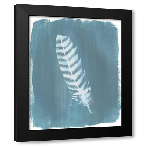 Feathers on Dusty Teal VIII Black Modern Wood Framed Art Print with Double Matting by Popp, Grace
