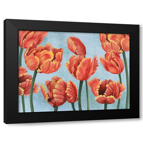 Ruby Tulips I Black Modern Wood Framed Art Print by Popp, Grace