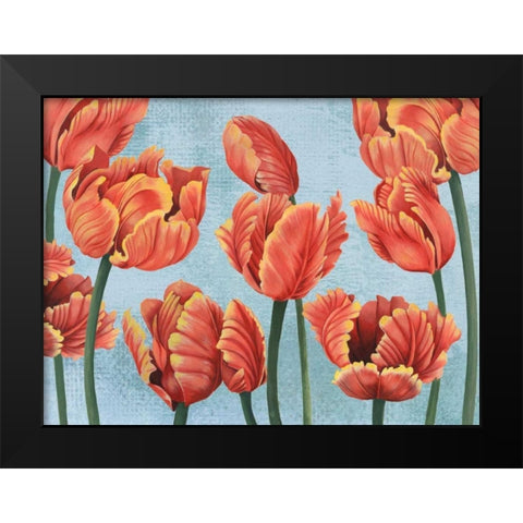 Ruby Tulips I Black Modern Wood Framed Art Print by Popp, Grace