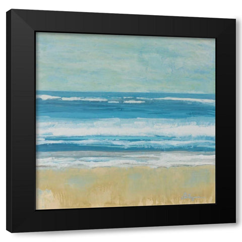 Puddle Beach Black Modern Wood Framed Art Print with Double Matting by Roll, Dlynn