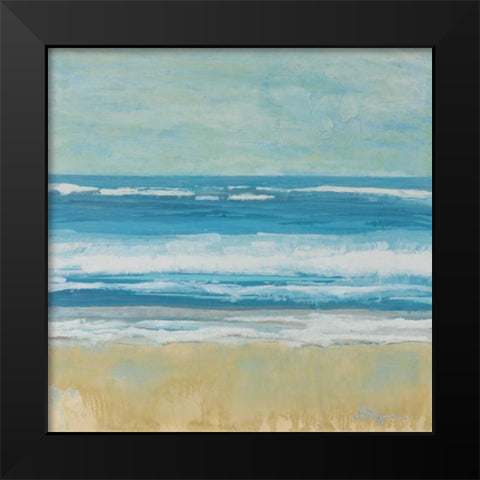 Puddle Beach Black Modern Wood Framed Art Print by Roll, Dlynn