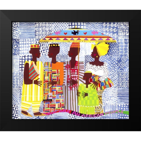 We Are African People Black Modern Wood Framed Art Print by Honeywood, Varnette