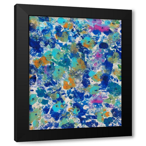 Floral Bright II Black Modern Wood Framed Art Print with Double Matting by OToole, Tim