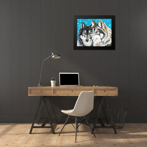 Grey Wolf I Black Modern Wood Framed Art Print by Vitaletti, Carolee