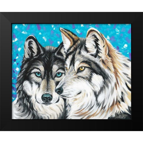 Grey Wolf I Black Modern Wood Framed Art Print by Vitaletti, Carolee