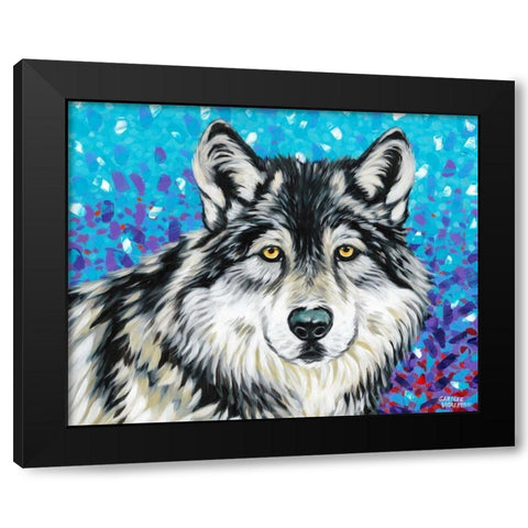 Grey Wolf II Black Modern Wood Framed Art Print by Vitaletti, Carolee