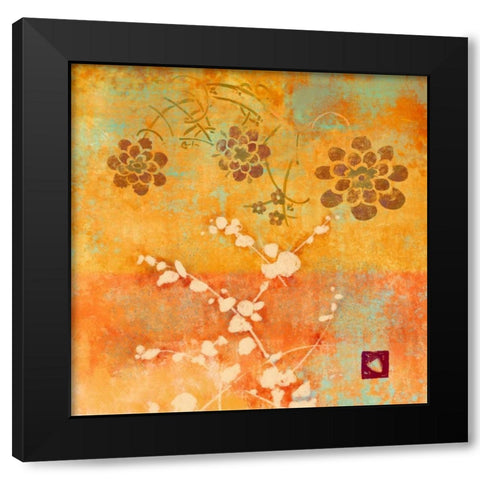 Ginger Fall I Black Modern Wood Framed Art Print by Evelia Designs