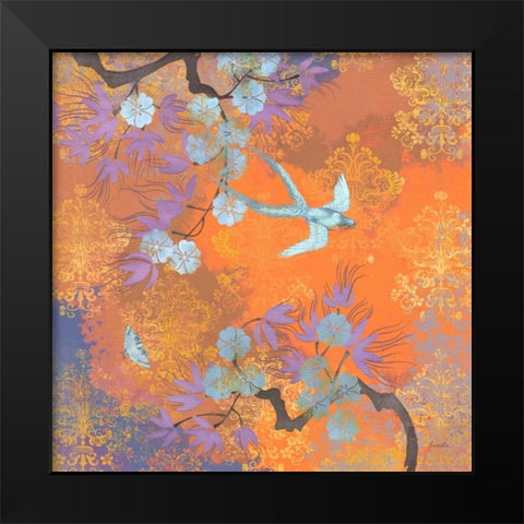 Aurora Australis II Black Modern Wood Framed Art Print by Evelia Designs