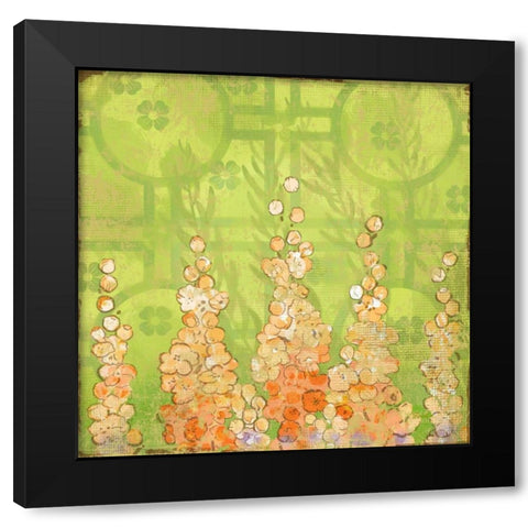 English Tea Garden I Black Modern Wood Framed Art Print with Double Matting by Evelia Designs