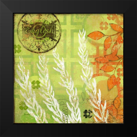 English Tea Garden II Black Modern Wood Framed Art Print by Evelia Designs