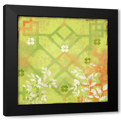 English Tea Garden III Black Modern Wood Framed Art Print with Double Matting by Evelia Designs
