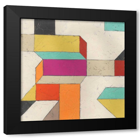 Tessellate I Black Modern Wood Framed Art Print by Vess, June Erica