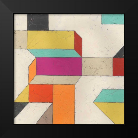 Tessellate I Black Modern Wood Framed Art Print by Vess, June Erica