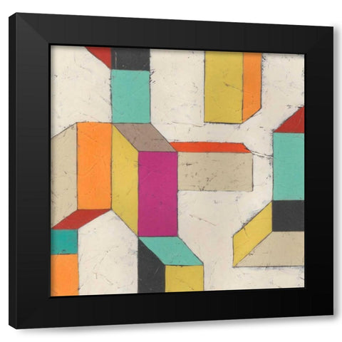 Tessellate III Black Modern Wood Framed Art Print by Vess, June Erica