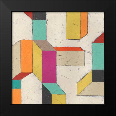 Tessellate III Black Modern Wood Framed Art Print by Vess, June Erica