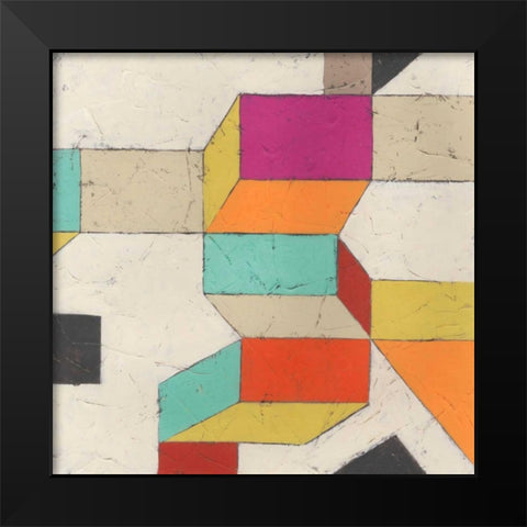 Tessellate IV Black Modern Wood Framed Art Print by Vess, June Erica