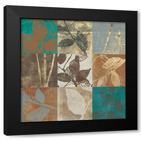 Nutmeg and Teal Black Modern Wood Framed Art Print with Double Matting by Goldberger, Jennifer