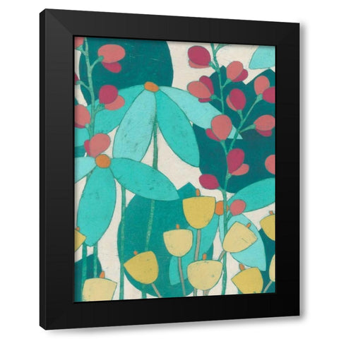 Wild Flower Glade II Black Modern Wood Framed Art Print by Vess, June Erica