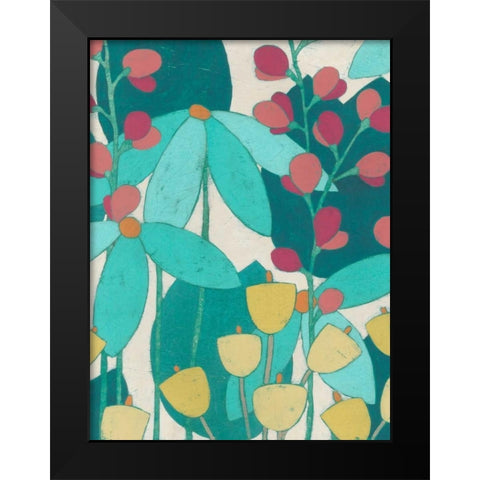 Wild Flower Glade II Black Modern Wood Framed Art Print by Vess, June Erica