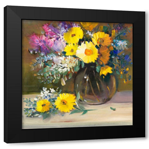 Floral Still Life II Black Modern Wood Framed Art Print by OToole, Tim