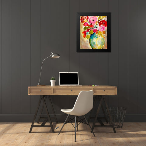 Pastel Vase II Black Modern Wood Framed Art Print by Minasian, Julia