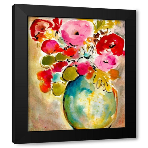 Pastel Vase II Black Modern Wood Framed Art Print by Minasian, Julia