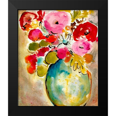 Pastel Vase II Black Modern Wood Framed Art Print by Minasian, Julia