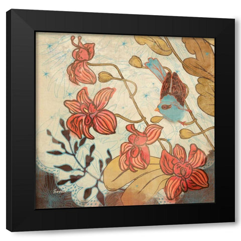 Spice and Whimsy II Black Modern Wood Framed Art Print with Double Matting by Evelia Designs
