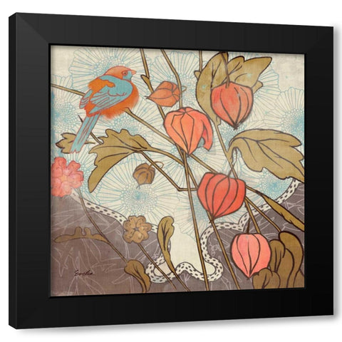 Spice and Whimsy III Black Modern Wood Framed Art Print by Evelia Designs