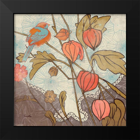 Spice and Whimsy III Black Modern Wood Framed Art Print by Evelia Designs