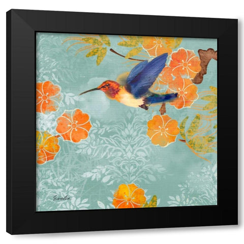 Blue Aurora I Black Modern Wood Framed Art Print by Evelia Designs