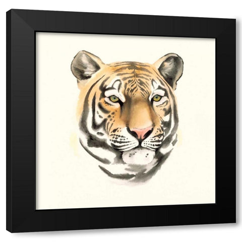 Safari Cat III Black Modern Wood Framed Art Print with Double Matting by Popp, Grace