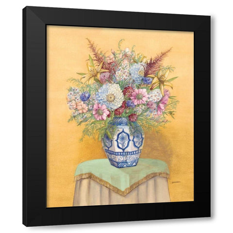 Bouquet in Asian Vase I Black Modern Wood Framed Art Print by Russell, Wendy