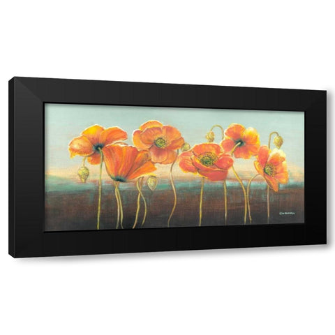 Poppy Tops III Black Modern Wood Framed Art Print with Double Matting by Russell, Wendy