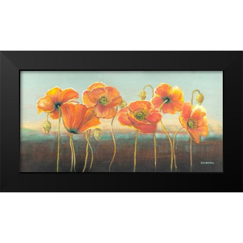 Poppy Tops III Black Modern Wood Framed Art Print by Russell, Wendy