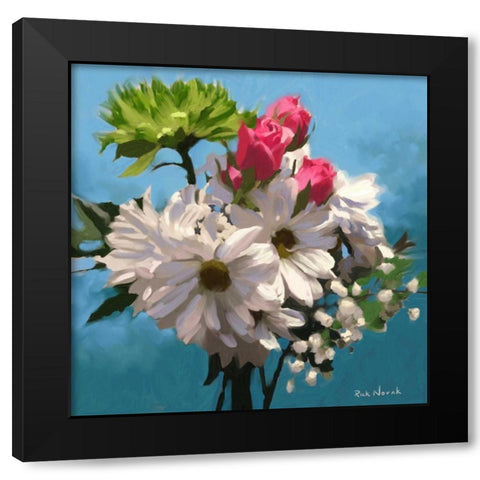 Still Floral I Black Modern Wood Framed Art Print with Double Matting by Novak, Rick