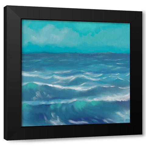 Ocean Waves I Black Modern Wood Framed Art Print with Double Matting by Novak, Rick