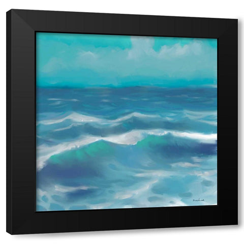 Ocean Waves II Black Modern Wood Framed Art Print with Double Matting by Novak, Rick