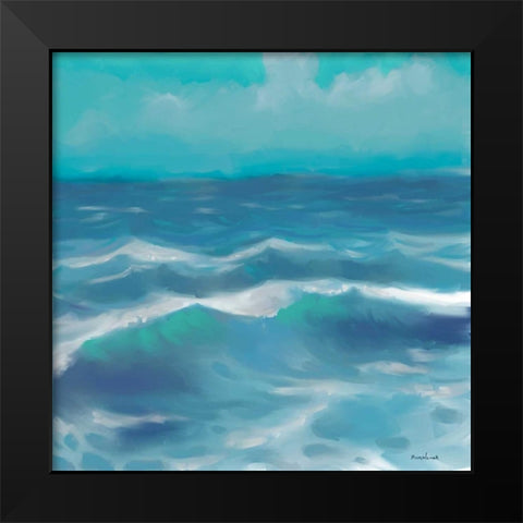 Ocean Waves II Black Modern Wood Framed Art Print by Novak, Rick