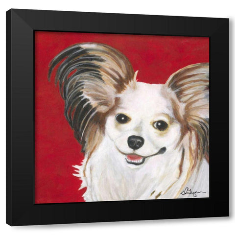 Dlynns Dogs - Lilly Black Modern Wood Framed Art Print with Double Matting by Roll, Dlynn