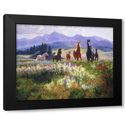 Wildflower Allure Black Modern Wood Framed Art Print by Goldrick, Claire