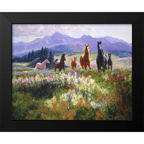 Wildflower Allure Black Modern Wood Framed Art Print by Goldrick, Claire