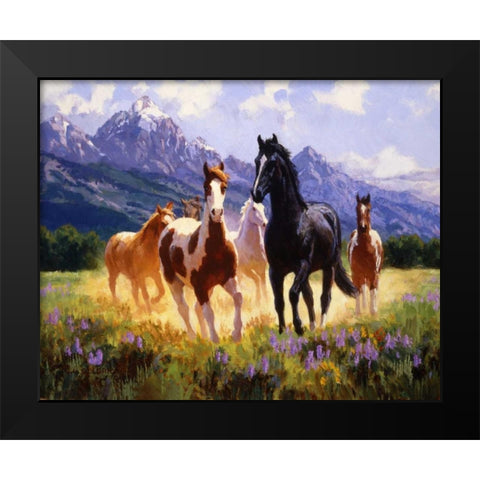 Summer Days Black Modern Wood Framed Art Print by Goldrick, Claire