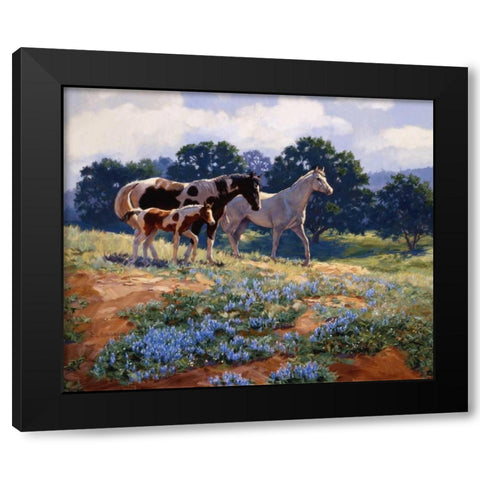 April Breezes Black Modern Wood Framed Art Print with Double Matting by Goldrick, Claire