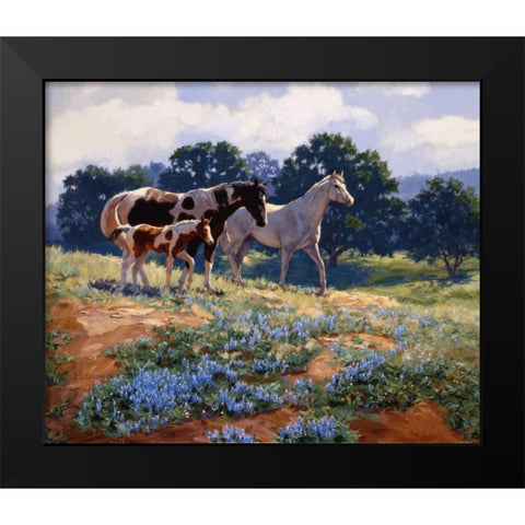 April Breezes Black Modern Wood Framed Art Print by Goldrick, Claire