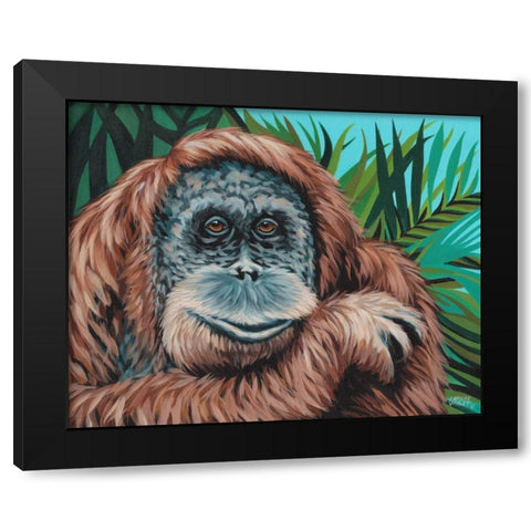 Jungle Monkey I Black Modern Wood Framed Art Print with Double Matting by Vitaletti, Carolee